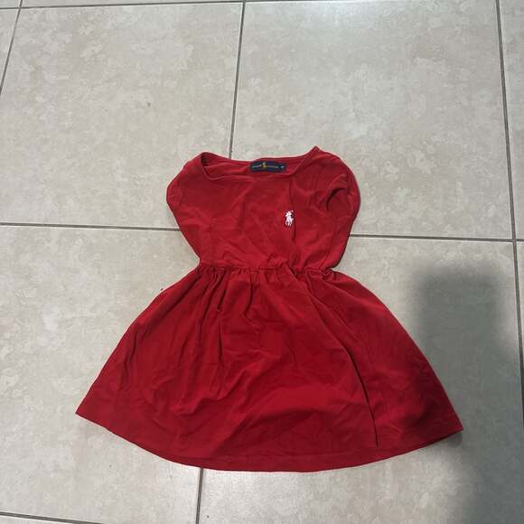 Ralph Lauren Baby Red Dress with White Polo Logo, Size 4 - Picture 1 of 4